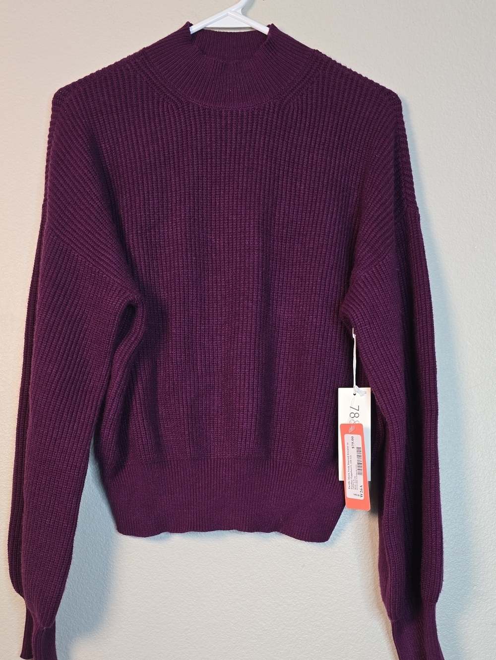 78 & Sunny Pacific Marled  Women's Ribbed Mock Neck Sweater - Size Large.